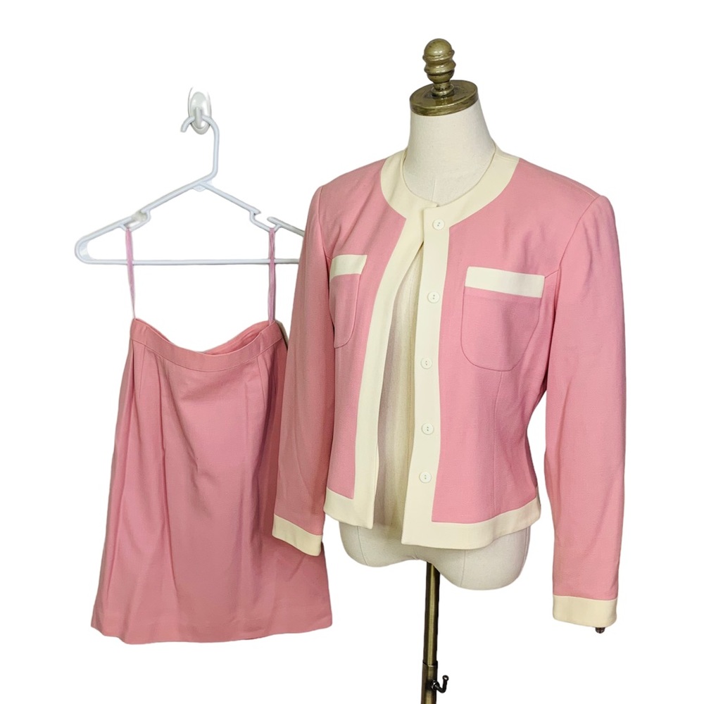 Vintage sz 8 Rose Pink Skirt Suit Set w/ Jacket